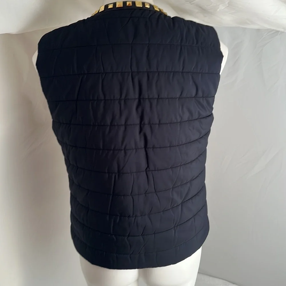 MICHAEL Michael Kors black quilted vest gold studs and hardware